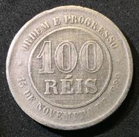 Picture of Бразилия 1889 г. • KM# 492 • 100 рейс • регулярный выпуск • VF