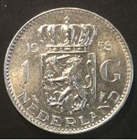 Picture of Нидерланды 1958 г. • KM# 184 • 1 гульден • (серебро) • AU+