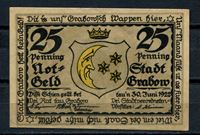 Bild von Германия • Грабов 1922 г. • 25 пфеннигов • Поедание чипсов • локальный выпуск • UNC пресс