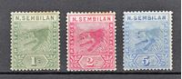 Изображение Малайя • Негри Сембилан 1891-1894 гг. Gb# 2-4 • Тигр • MLH OG F ( кат.- £32 )