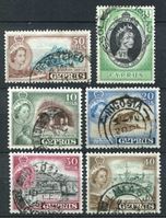Изображение Кипр 1953-60 гг. Gb# 172..183 • Елизавета II основной выпуск • 6 марок • Used VF