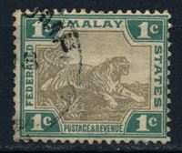 Изображение Малайя Федеративные штаты 1900-1 гг. Gb# 15a • 1c. тигр • Used VF ( кат.- £1 )