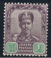 Изображение Малайя • Джохор 1896-9 гг. Gb# 49 • 1$. султан Ибрагим • MLH OG XF ( кат.- £35 )