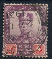 Изображение Малайя • Джохор 1910-19 гг. Gb# 81 • 4c. султан Ибрагим • Used XF ( кат.- £1 )