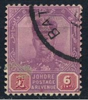 Изображение Малайя • Джохор 1922-41 гг. Gb# 110 • 6c. султан Ибрагим • Used XF ( кат.- £1 )