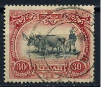 Изображение Малайя • Кедах 1921-32 гг. Gb# 34 • 30c. буйвол на пашне • Used XF ( кат.- £12 )