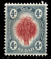 Изображение Малайя • Кедах 1912 г. Gb# 3 • 4c. сноп риса • MH OG XF ( кат.- £10 )