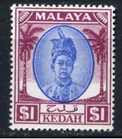 Изображение Малайя • Кедах 1950-5 гг. Gb# 88 • 1$. султан Бадлишах • MLH OG XF ( кат.- £6 )