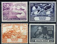 Изображение Малайя • Кедах 1949 г. Gb# 72-5 • 75-летие ВПС(UPU) • (4 марки) • MLH OG XF • полн. серия ( кат.- £4 )