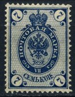 Изображение Российская Империя 1902 - 1907 гг. Сол# 46A • 7 коп. • верт. верже • перф: 14.5 • синяя • MLH OG XF