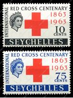 Изображение Сейшелы 1963г. GB# 214-5 • Красный крест • MNH OG VF • полн. серия