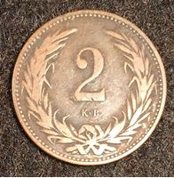 Picture of Венгрия 1896 г. KM# 481 • 2 филлера • регулярный выпуск • VF+