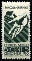 Изображение Мексика 1940 г. SC# 752 • 5c. • Перепись населения • MNH OG XF