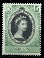 Изображение Аден 1953 г. Gb# 28 • Коронация Елизаветы II • 15 c. • MNH OG XF
