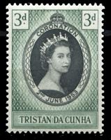 Изображение Тристан да Кунья 1953 г. Gb# 13 • Коронация Елизаветы II • 3 d. • MNH OG XF ( кат.- £1 )