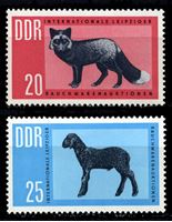 Изображение ГДР 1963 г. Mi# 945-6 • 20 и 25 pf. • Международный меховой аукцион • MLH OG XF • полн. серия ( кат.- €2 )