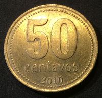 Изображение Аргентина 2010 г. KM# 111.1 • 50 сентавос • здание правительства провинции Тукуман • регулярный выпуск • MS BU