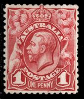 Изображение Австралия 1913-14 гг. Gb# 17 • 1d. • король Георг V • MLH OG XF