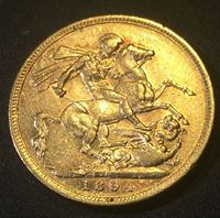 Bild von Австралия 1894 г. M • KM# 13 • соверен • (ЗОЛОТО 917 ПРОБЫ - 7.98 гр.) • королева Виктория • регулярный выпуск • AU+