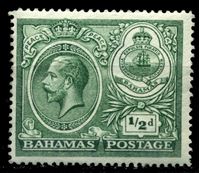 Изображение Багамы 1920 г. Gb# 106 • 1/2d. • "Празднование мира" • MLH OG XF