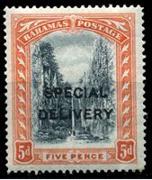 Изображение Багамы 1917 г. Gb# S2 • 5d. • надпечатка "специальная доставка" • спец. доставка • MLH OG VF