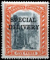 Изображение Багамы 1916 г. Gb# S1 • 5d. • надпечатка "специальная доставка" • спец. доставка • MLH OG VF ( кат.- £7 )