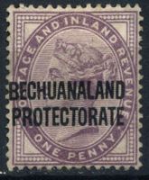 Изображение Бечуаналенд 1891-1904 гг. Gb# 33 • 1d. • надпечатка на марке Англии • MH OG VF ( кат.- £7 )