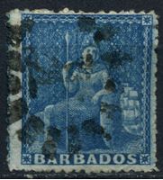 Изображение Барбадос 1861-1870 гг. Gb# 24 • 1d. • "Британия" • Used XF