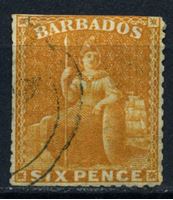 Изображение Барбадос 1875-1880 гг. Gb# 79 • 6d. • "Британия" • Used F-