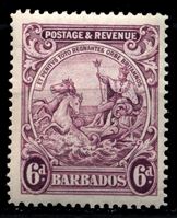Изображение Барбадос 1925-35 гг. Gb# 236 • 6d. • "Правь Британия" • MNH OG XF