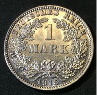 Picture of Германия 1915 г. J (Гамбург) • KM# 18 • 1 марка • (серебро) • Имперский орел • регулярный выпуск • MS BU люкс! ( кат.- $25,00 )