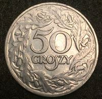 Picture of Польша 1923 г. • KM# Y13 • 50 грошей • регулярный выпуск • AU