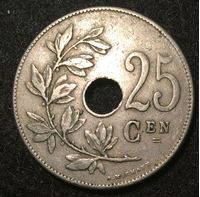 Picture of Бельгия 1921 г. • KM# 69 • 25 сантимов • "Belgie" • XF