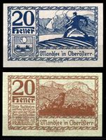 Bild von Австрия • Мондзее 1920 г. • 20 геллеров • горное пастбище • локальный выпуск • UNC пресс
