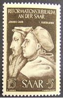 Изображение Саар 1951 г. Mi# 308 • 375 лет реформации в Сааре. Кальвин и Лютер • MLH OG XF ( кат.- €4,5 )