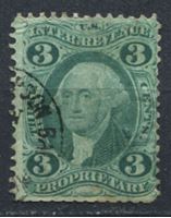 Image de США 1862-71 гг. SC# R18c • 3c. • Собственность • фискальный выпуск • Used F ( кат.- $10 )