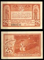 Picture of Германия • Леопольдшалле 1921 г. • 25 пфеннигов • вагонетки с углем в шахте • локальный выпуск • UNC пресс