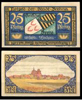 Bild von Германия • Брена 1921 г. • 25 пфеннигов • Вид города с полей • локальный выпуск • UNC пресс