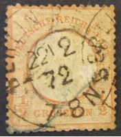 Изображение Германия 1872 г. Mi# 3 • 1/2 гроша • Орел с маленькой грудью. Герб • Used VF ( кат.- €55 )