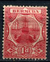 Изображение Бермуды 1910-1925 гг. Gb# 46 • 1d. • парусник • MH OG VF ( кат.- £20 )