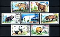 Изображение Монголия 1990 г. SC# 1769-75 • медведи и панды • Used(ФГ) XF • полн. серия