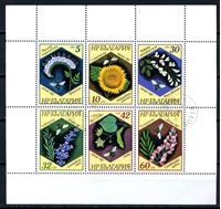 Изображение Болгария 1987 г. SC# 3271a • пчелы и полевые цветы • Used(ФГ) XF • блок