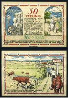 Picture of Германия • Лютцхофт 1920 г. • 50 пфеннигов • коровы на дороге в город • локальный выпуск • UNC пресс