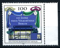 Изображение Западный Берлин 1990 г. Mi# 866 • 100-летие Народного театра в Берлине • MNH OG XF ( кат.- €2,5 )