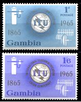 Изображение Гамбия 1965 г. Gb# 228-9 • 100-летие ВТС(ITU) • MLH OG XF • полн. серия
