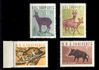 Изображение Албания 1962 г. SC# 639-42 • Дикие животные • MNH OG XF • полн. серия ( кат.- $22 )