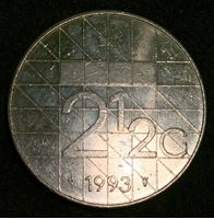 Изображение Нидерланды 1993 г. • KM# 206 • 2 1/2 гульдена • регулярный выпуск • AU+