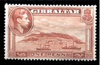 Изображение Гибралтар 1938-51 гг. Gb# 122 • 1d. • перф. - 14 • MLH OG VF ( кат.- £27 )