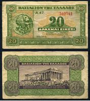 Picture of Греция 1940 г. P# 315 • 20 драхм • Пантеон • регулярный выпуск • VF