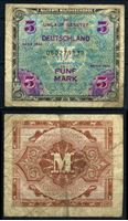 Изображение Германия Оккупация 1944 г. P# 193a • 5 марок • буква "F" (оккупация союзных войск) • армейский чек • F ( кат. - $10 )